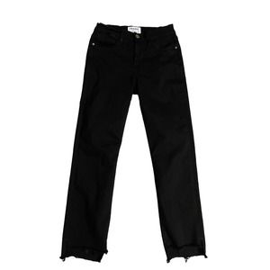 FRAME Black Le High Straight‎ Stretch Jeans in Midnight Black Size 26